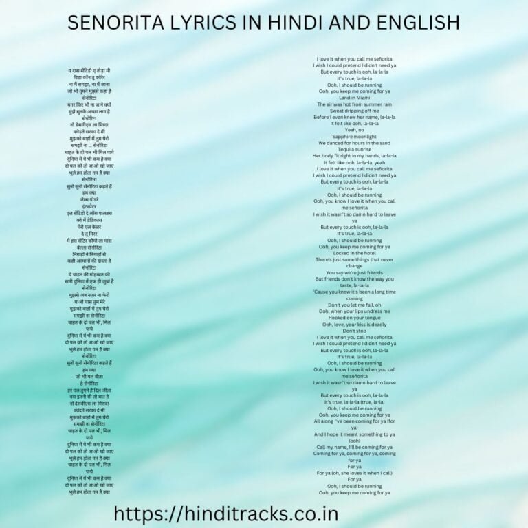 SENORITA LYRICS IN HINDI AND ENGLISH– Zindagi Na Milegi Dobara
